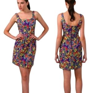 Shoshanna Sheath Mini Dress Silk Blend Abstract Floral Print Multicolor size 10